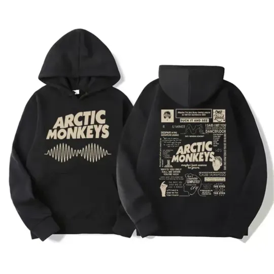 Discover Retro Rock Arctic Monkey Music Band Men Plussize Hooded Sweatshirt Retro Y2k Hip Hop Punk Heavy Metal Street Casual Clothing Top