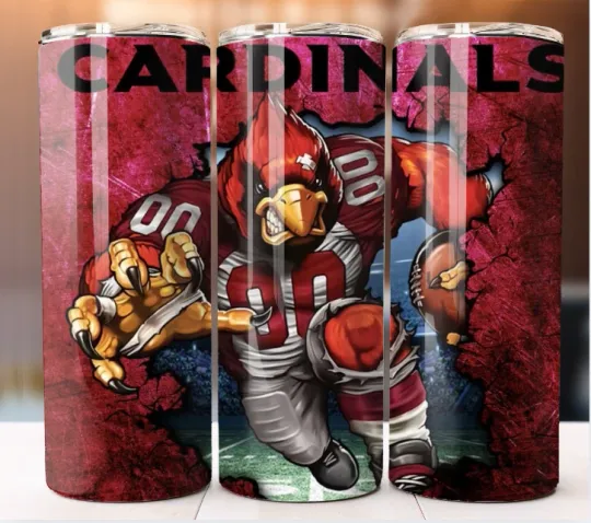 Discover Tumbler Stainless Steel Football Cardinal Team