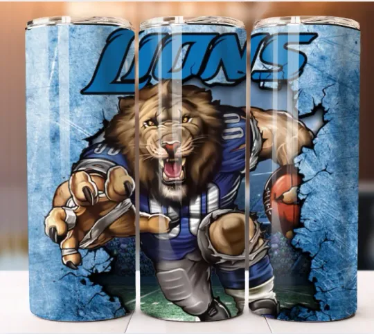 Discover Tumbler Stainless Steel Football Lions Team