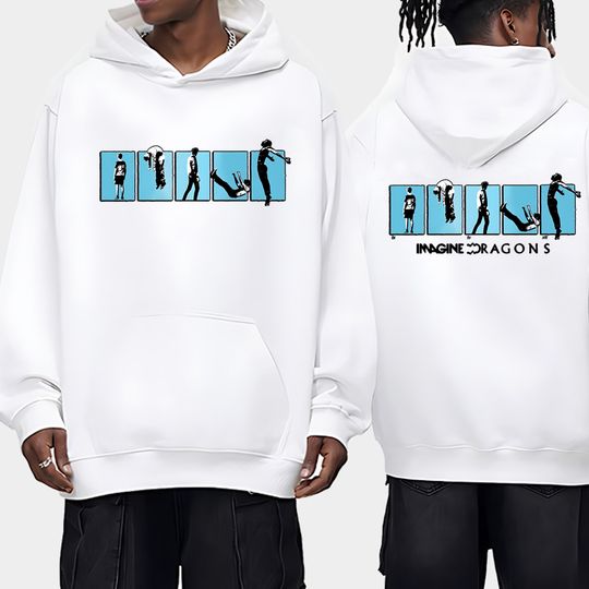 Discover Vintage Imagine Dragons Tour 2026 Double Sided printed Winter Hoodie Men women hip hop punk streetwear Unisex Fleece pullovers