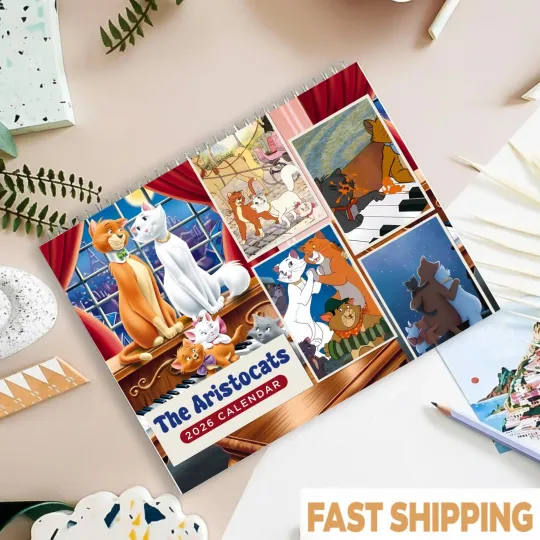 Discover 2026 Disney Aristocats Calendar Marie Cat Monthly Decor for Girls