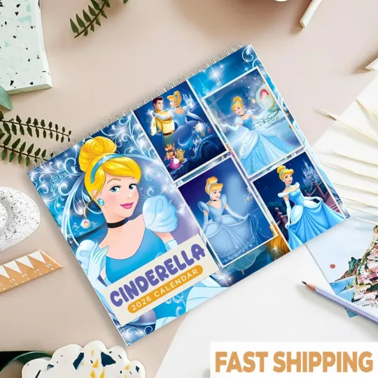 Discover Cinde 2026 Calendar Disney Princess Monthly Planner Girl Room