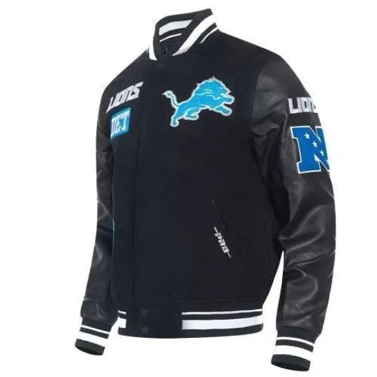 Discover Detroit Football Black Varsity Jacket