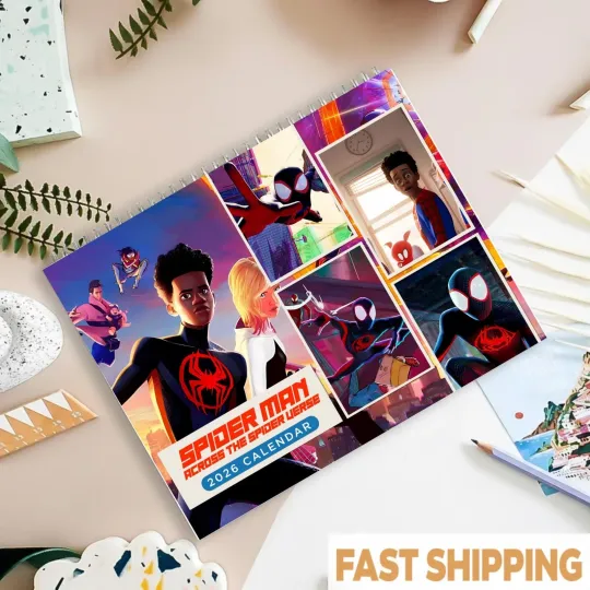 Discover Multiverse Web Hero 2026 Calendar Comic Style Neon City Art Gift