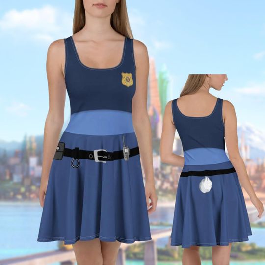 Discover Judy Hopps Skater Dress Women Zootopia Cosplay Police Bunny Costume