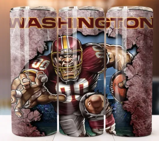 Discover Custom Tumbler Cup Mug 20 oz Stainless Steel Personalized Football Washington