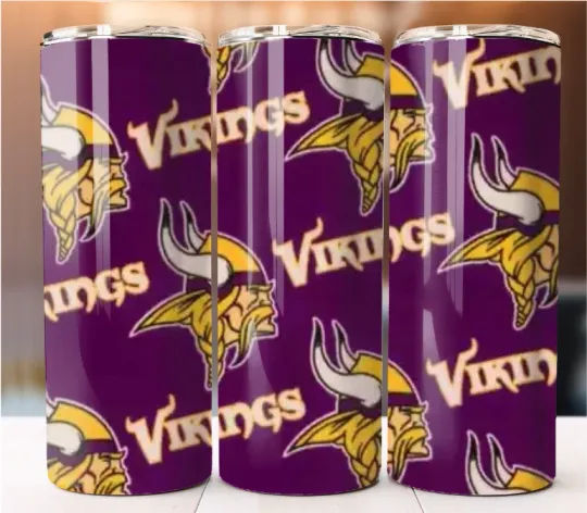 Discover Custom Tumbler Cup Mug 20 oz Stainless Steel Personalized Football Vikings Team