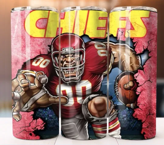 Discover Custom Tumbler Cup Mug 20 oz Stainless Steel Personalized Football Chiefs Team