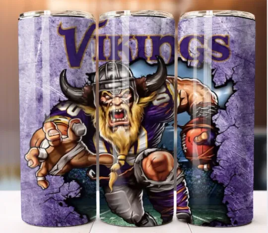 Discover Custom Tumbler Cup Mug 20 oz Stainless Steel Personalized Football Vikings Team