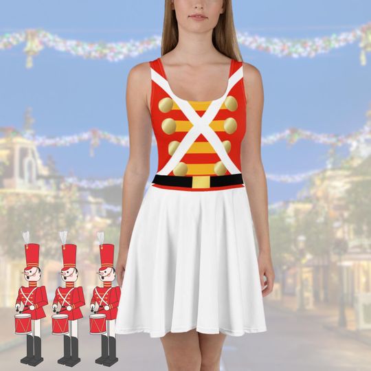 Discover Toy Soldier Disney Dress for Women Christmas Cosplay Skater Dress