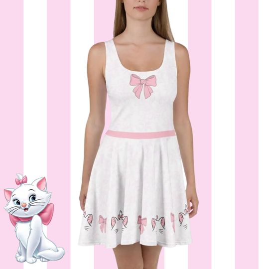Discover Marie Dress Disney Aristocats Women's Cosplay Skater Dress