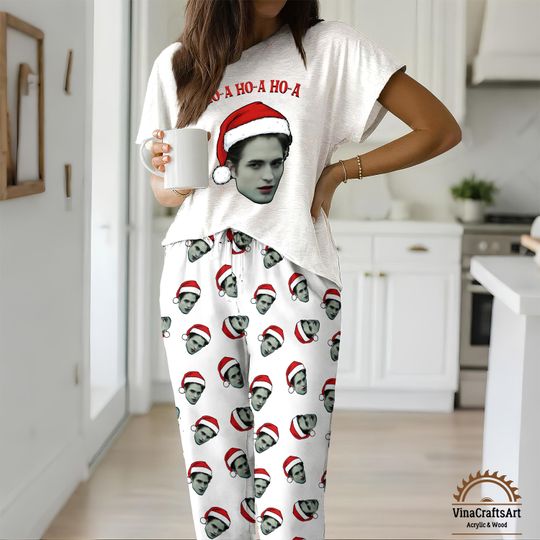 Discover Ho-A Ho-A Ho-A Christmas Pajamas Set, Funny Holiday Sleepwear, Santa Face Pajamas, Cozy Matching Family Christmas Outfit