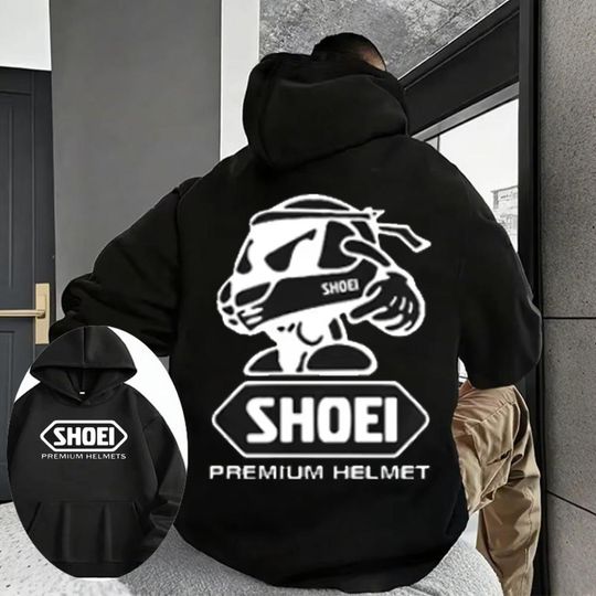 Discover Helmet Printing Winter Men's Long-sleeved Hoodies Motorcycle Culture Men's High-quality Cotton Clothing Casual Long-sleeved Tops