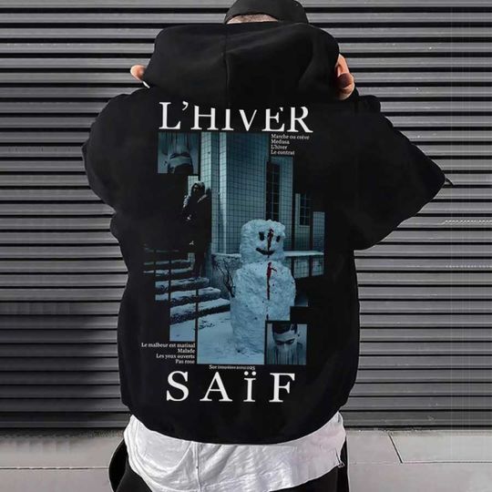 Discover Rapper L'HIVER Saif Album 2025 Graphic Hoodie Men Women Pullover Hiphop Streetwear Soft Casual Sweatshirt Warn Tops 0930-2