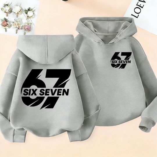 Discover New spring and autumn six seven hoodie double-sided printed sweatshirt, unisex soft cartoon blouse, boys sweater