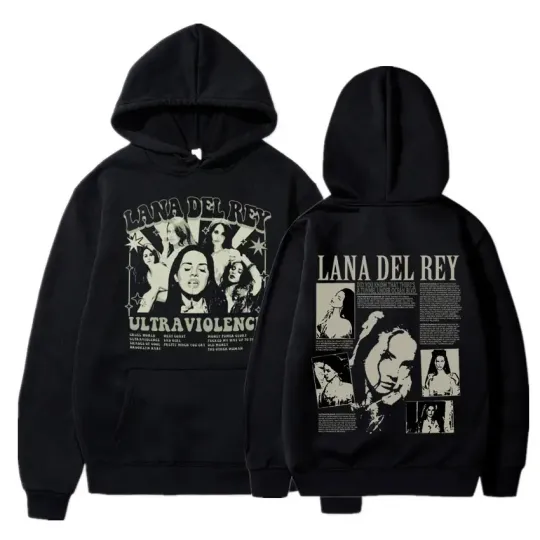 Singer Lana Del Rey Hoodies Ultraviolence Music Album Hoodie Men Women's Aesthetic Fashion Oversized Sweatshirt Men's Streetwear