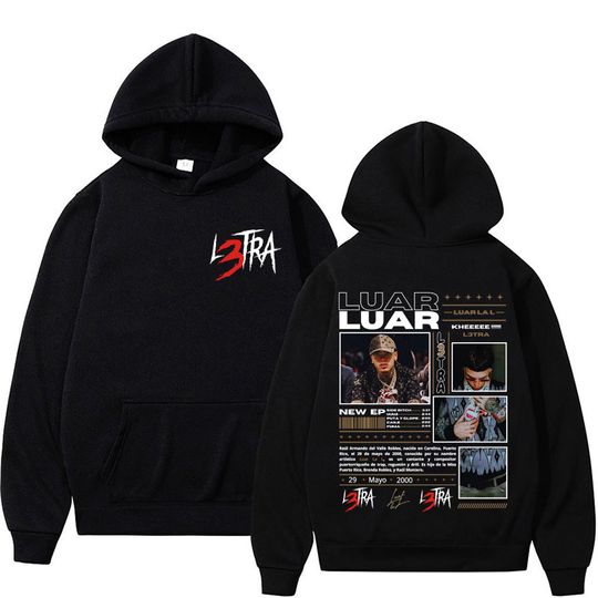 Discover Rapper Luar La L Music Album L3TRA Hoodie Men Women Harajuku Fashion High Quality Sweatshirt Man Casual Fleece Hooded Streetwear