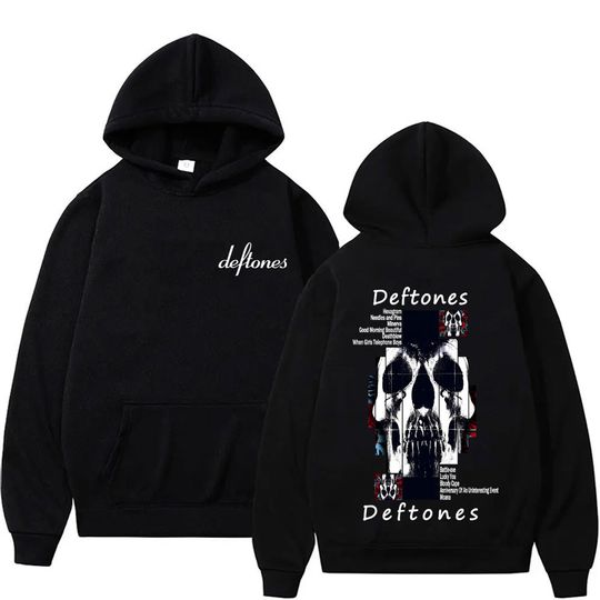 Discover Deftone Album Graphic Hoodie Skeleton Merch Sweatshirt Men Women Vintage Rock Pop Music Hoodies Male Casual Oversized Pullover