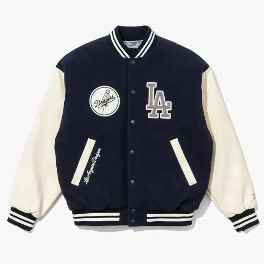 Discover LA Dodger Navy Varsity Baseball Men Bomber Varsity Jacket , Not Leather, Not Satin