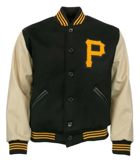 Discover Pittsburgh 1960 Black Genuine Varsity Men Jacket , Not Leather, Not Satin
