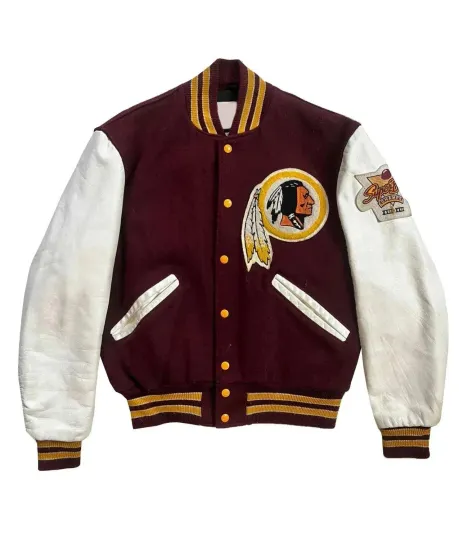 80’s Washington Maroon Varsity Jacket, Not Leather, Not Satin
