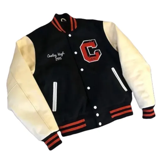 Discover 1975 Cooley High Black White Varsity Men's Jacket, Not Leather, Not Satin