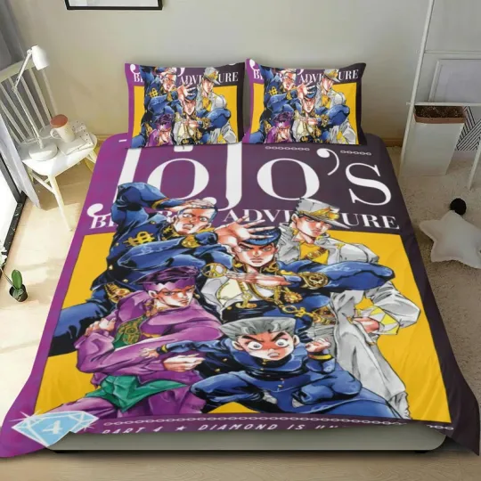 Discover JoJo's Bizarre Adventure Bedding Set 3 Piece Duvet Cover Twin Bed Set for Kids