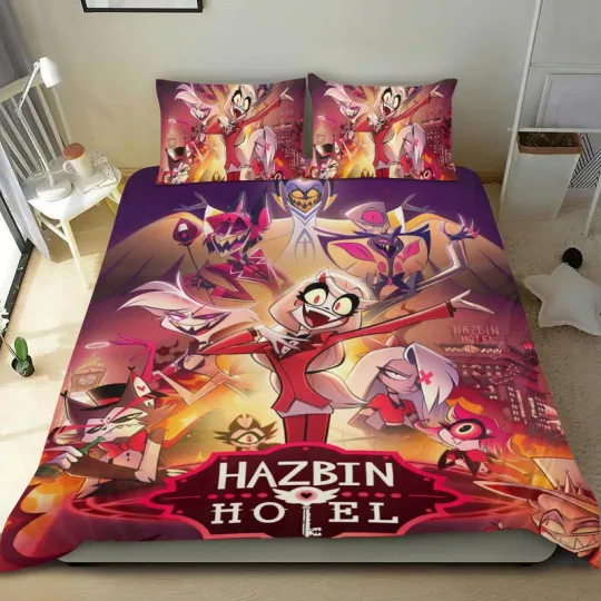Discover Hazbin Hotel Twin Bedding Set 3-Piece Duvet Cover and Sheet for Kids Boys