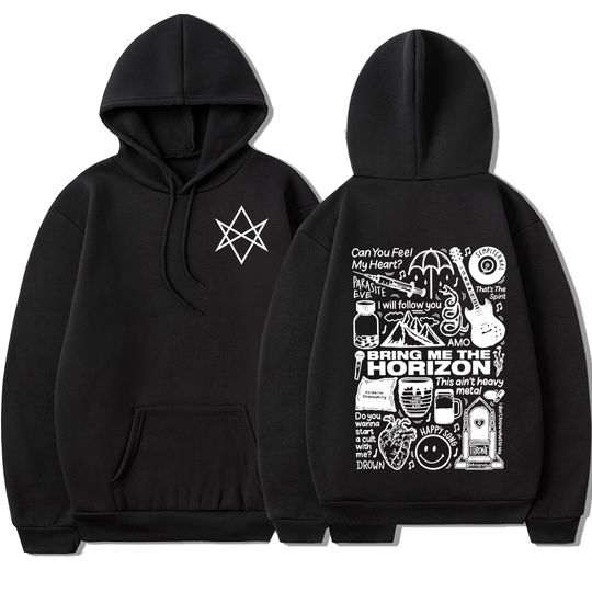 Bring me the Horizon hoodie BMTH heavy metal rock band hoodie men's retro long-sleeved hoodie