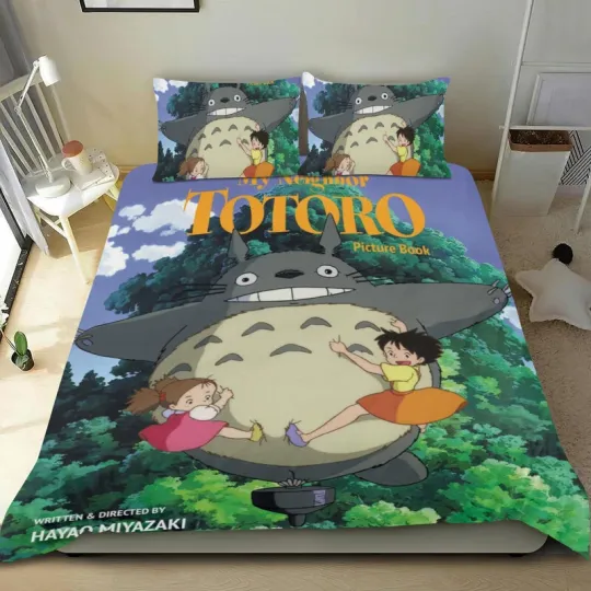 My Neighbor Totoro Bedding Set 3 Piece Duvet Cover Set for Kids Girls Boys