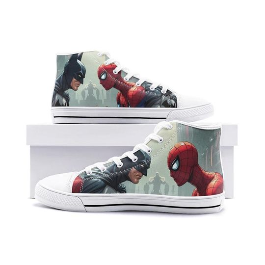 Discover BatmanXSpidey Unisex High Top Canvas Shoes