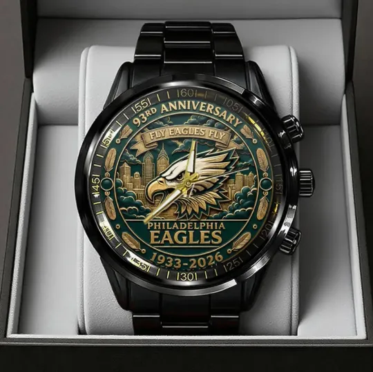 Discover Philadelphia Eagle 93Rd Anniversary Black Stainless Steel Watch