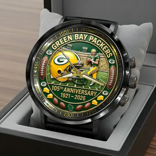Discover Green Bay Packer 105Th Anniversary Black Stainless Steel Watch