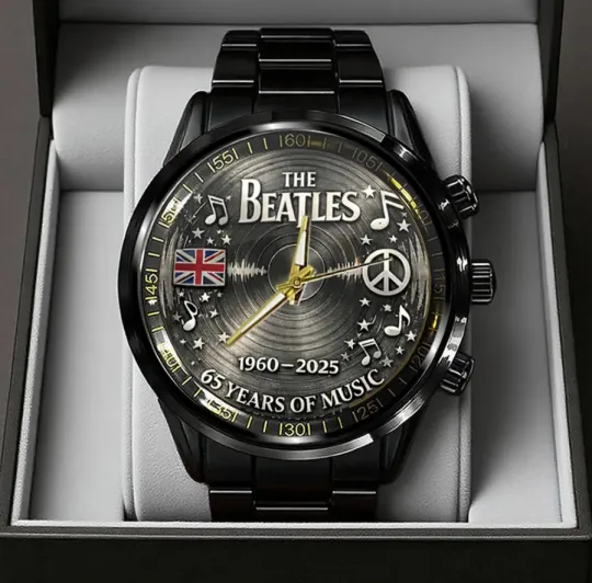 Discover The Beatles 65Th Anniversary Black Stainless Steel Watch