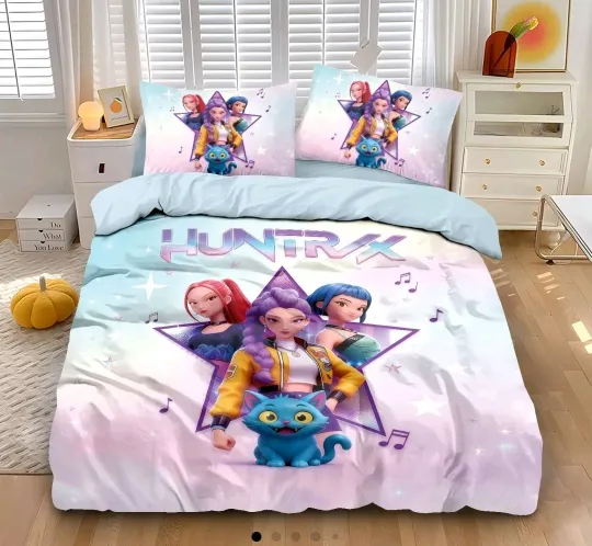 Discover Kpop Demon Hunters Single Duvet and Pillowcase Bedding Set