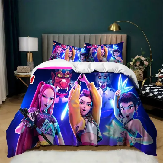 Discover Kpop Devil Hunter Bedding Set 3Pcs All Season Duvet Cover