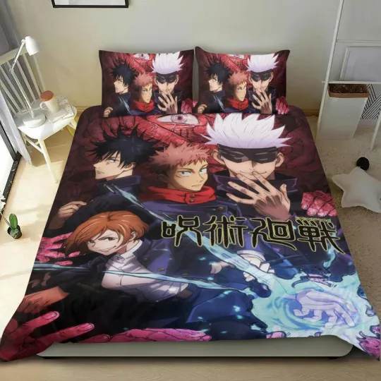 Discover Jujutsu Satoru Bedding Set 3 Pieces Twin Duvet Cover for Kids