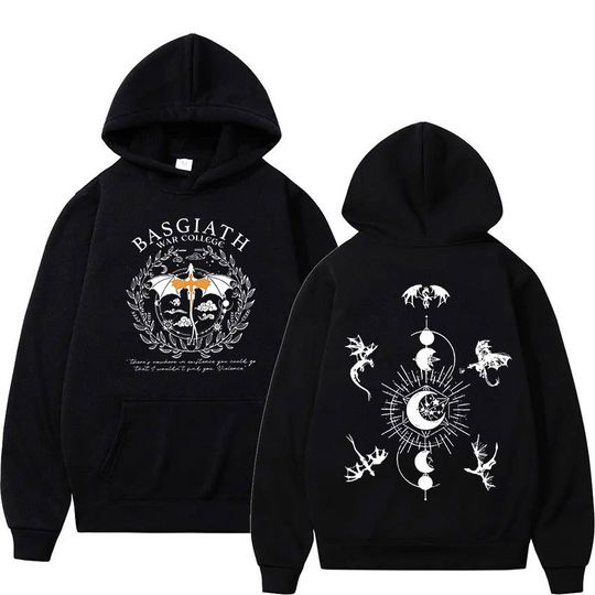 Basgiath War College Hoodie Fourth Wing Dragon Rider Hip Hop Casual Unisex Autumn Winter Fleece Streetwear Tops Male Sudaderas