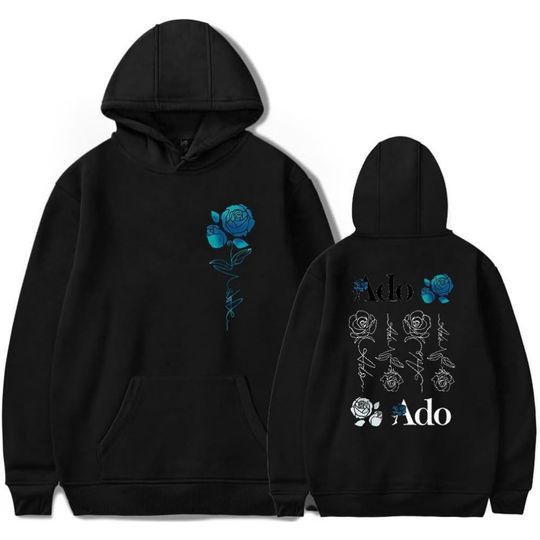 Discover Blue rose velvet warm casual hoodie
