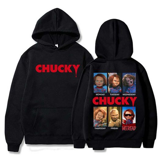 Chucky Days of The Week Moods Hoodie Men Women Pullover Hiphop Streetwear Soft Casual Sweatshirt Warn Tops P517
