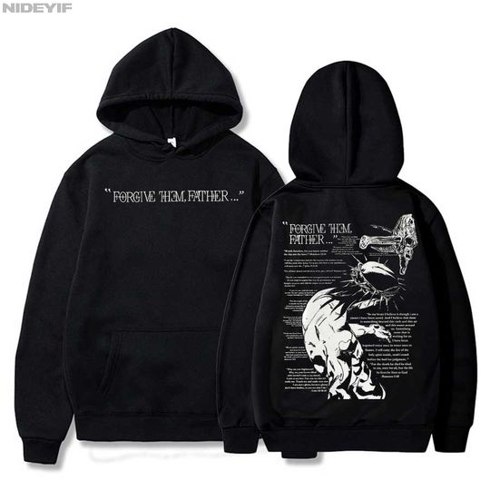 Discover Christian Jesus Merch Forgive Them Father Bible Verse Hoodie Men Women Pullover Hiphop Streetwear Casual Sweatshirt Tops CJ2