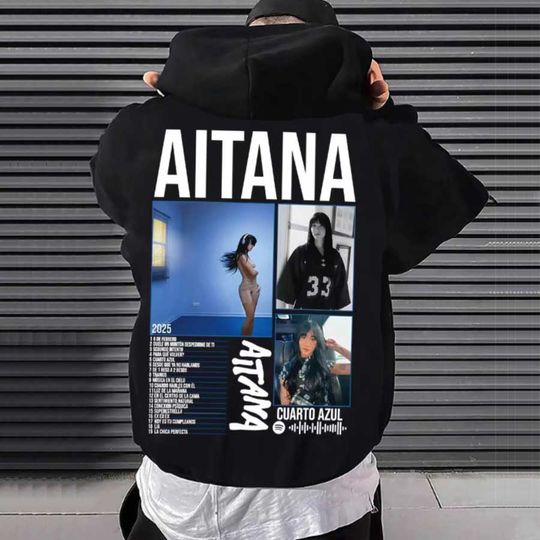Discover Singer Aitana Cuarto Azul Tour Graphic Hoodie Men Women Pullover Hiphop Streetwear Soft Casual Sweatshirt Warn Tops 0928-2