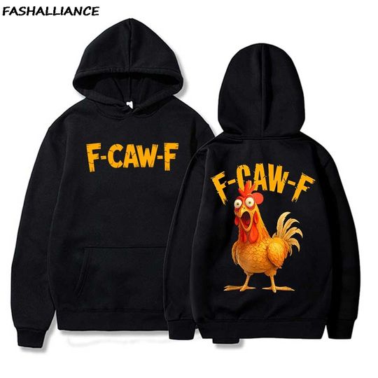 Discover F Caw F Chicken Meme Hoodie Men Women Pullover Hiphop Streetwear Soft Casual Sweatshirt Warn Tops
