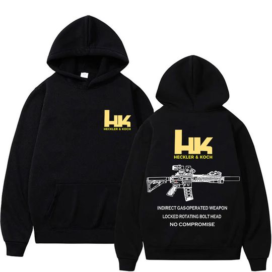 Discover Heckler & Koch HK Fashion M4 Gun Design Men's Casual Retro Trend Pullover Streetwear Autumn and Winter Warm Hoodie