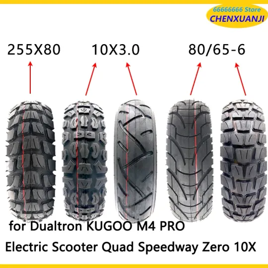 Discover 10 Inch Tire 80/65-6 10X2.50 10X3.0 255X80 Tyre with Tube for Dualtron KUGOO M4 PRO Electric Scooter Quad Speedway Zero 10X