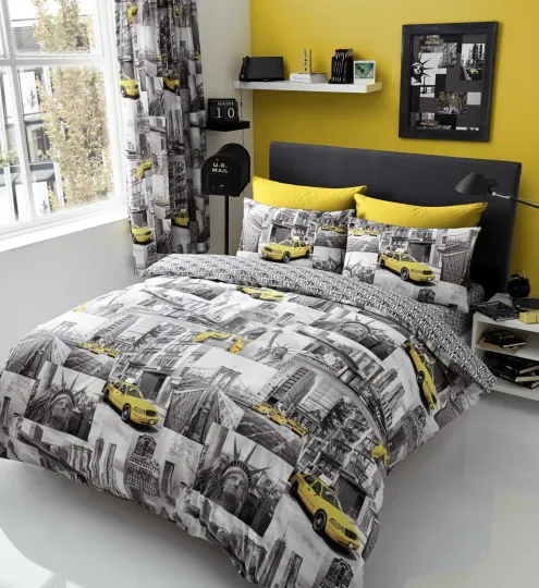 Discover New York Patchy Duvet Quilt Covers Easy Care Soft Bedding Sets With Pillowcases