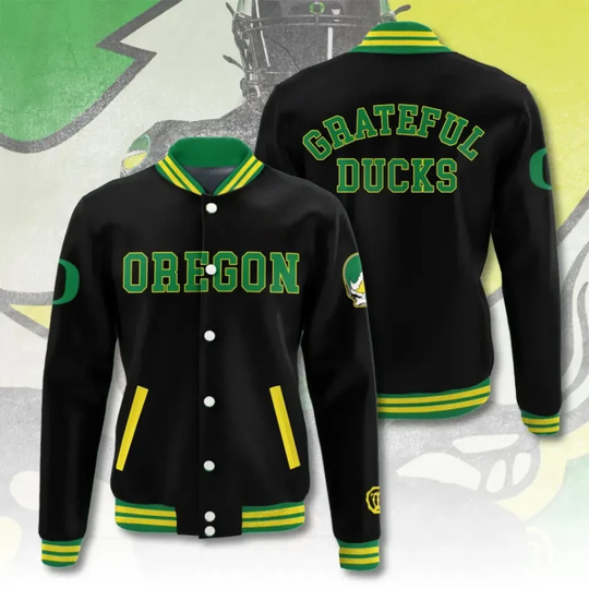 Discover Oregon city Duck Football baseball jacket