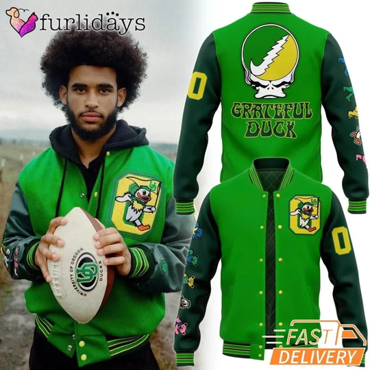 Oregon city Duck Grateful Baseball Jacket
