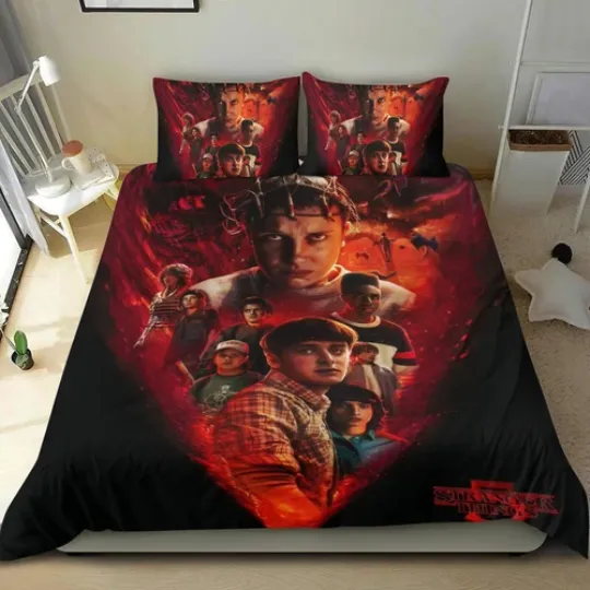 Discover Stranger Things Bedding Set, 3-Piece Duvet Cover Set for Kids, Girls and Boys