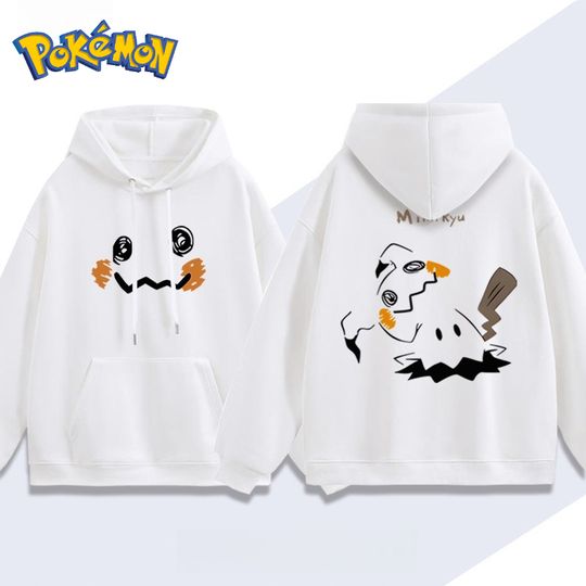 Poket mons Anime Mimikyu Front and Rear Print Hoodie for Men and Women Autumn/winter New Y2K Harajuku Plus Size Casual Sweater Top